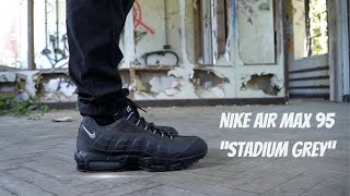 NIKE AIR MAX 95  quotSTADIUM GREYCARBONquot UNBOXING REVIEW  ON FOOT [upl. by Marigolde]