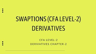 Swaptions in Derivatives  CFA Level2  Derivatives [upl. by Nahs826]