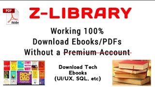 How to Download EbooksPDF from ZLibrary for Free Without a Premium Account  Download Tech Books [upl. by Eerak]