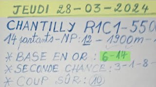 Pronostic pmu quinté du jeudi 28 mars 2024 [upl. by Madelon]