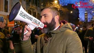 Casapound tensione alla “passeggiata per la sicurezza” di Roma [upl. by Onoitna]