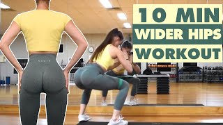 10 MIN WIDER HIPS WORKOUT AT HOME  HOW TO REDUCE HIP DIPS [upl. by Elletsyrc]