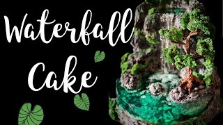 Realistic Waterfall Cake  Island Cake  Waterfall theme  Waterfall Gelatine Cake  Торт Остров [upl. by Acinimod]