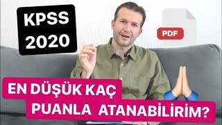 KPSS de En Düşük Kaç Puan ile Atanabilirim PDF  Tüm Bölümler lisans önlisans ortaöğretim kpss [upl. by Laved496]