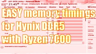 Easy memory timings for Hynix DDR5 with Ryzen 7000 [upl. by Llevol]