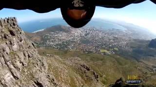 Jeb Corliss big Crash Table Mountain South Africa [upl. by Kciredec]