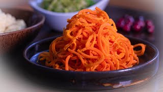 Spiralized Orange glazed carrots A TASTY Christmas side Dish [upl. by Nwahsat]