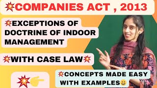 Exceptions Of Doctrine Of Indoor Management  Case Laws  companylaw [upl. by Natlus115]