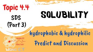 Solubility  Hydrophobic area  Hydrophilic area  PredictDiscuss Solubility between Compounds [upl. by Yllas]