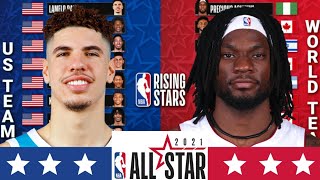 NBA Rising Stars 2021 Roster  NBA All Star 2021 Team USA vs Team World [upl. by Eittocs616]