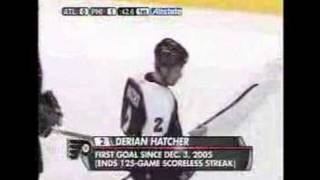 Flyers Derian Hatcher scores his first goal of the year [upl. by Anirbak]