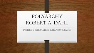 Polyarchy by Robert Dahl in Hindi and Urdu  What is Polyarchal Democracy Democracy Democratization [upl. by Koehler]