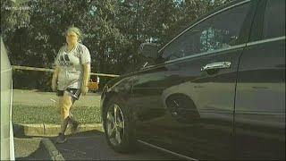 Woman caught on camera keying Tesla at Charlotte park [upl. by Seldan]