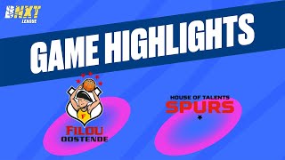 Filou Oostende vs House of Talents Kortrijk Spurs  Game Highlights [upl. by Ayamahs]