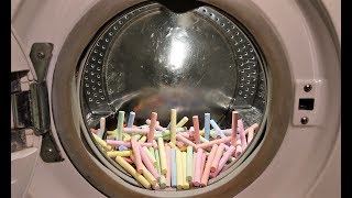 Experiment  a Pile of Chalk  in a Washing Machine [upl. by Allit588]