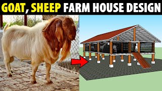 Goat Sheep Farm House Design  Low Cost Shed For Goat Farming [upl. by Silletram]