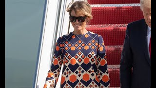 Melania Trump arrives in Florida wearing 3700 dress [upl. by Dawkins572]