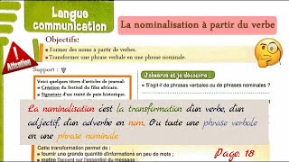 Cours de français  La nominalisation à partir du verbe [upl. by Stoeber]