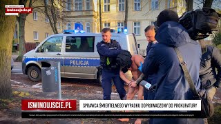 Sprawca śmiertelnego wypadku doprowadzony do świnoujskiej prokuratury [upl. by Naerad682]