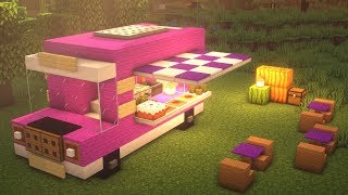 Minecraft How to Build a Food Truck  Restaurant on wheels [upl. by Morice]