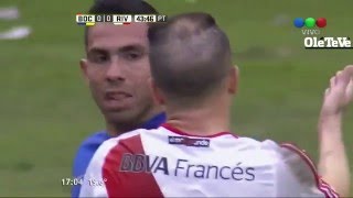 Carlos TEVEZ vs Andrés D´ALESSANDRO  Boca Juniors 0 River Plate 0  2342016 [upl. by Enwad]