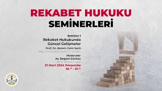 Rekabet Hukuku Seminerleri  1 Oturum [upl. by Trebla810]