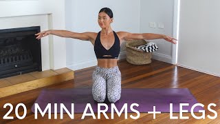 20 MIN ARMS amp LEGS WORKOUT  AtHome Pilates No Equipment [upl. by Kurtzig]