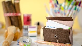 Tutorial cómo hacer un tarjetero de carton  card holder DIY [upl. by Valentin786]