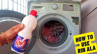 How to use Rin Fabric Whitener in Washing MachineHow to Use Rin AlaHow to Remove Strains with Rin [upl. by Aretak76]