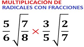 Multiplicación de radicales con fracciones de igual índice Ejemplo 1 [upl. by Olnee]