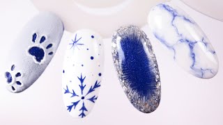 Łatwe Zimowe Zdobienia paznokci hybrydowych  Easy winter nail ideas [upl. by Randee458]