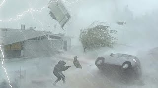 🔴LIVEGoodbye Fatigue to Sleep Instantly with Heavy Hurricane Torrential Rain amp Thunderstorm Sounds [upl. by Ladin]