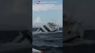 130foot superyacht sinks off coast of Italy  USA TODAY Shorts [upl. by Ellevel]