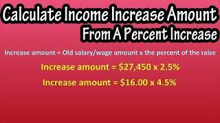 How To Calculate Salary Hourly Wage Increase Amount From A Percent Percentage Raise Explained [upl. by Ecire]