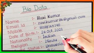 How To Make BioData In English  Biodata Kaise Banaye  Biodata Kaise Likhe  Biodata in English [upl. by Ardnuasal]