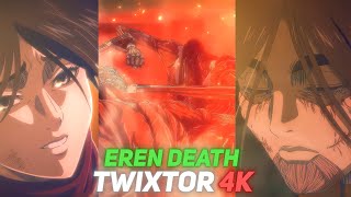 EREN DEATH TWIXTOR CLIPS FOR EDIT 4K NO WARPS ATTACK ON TITAN FINAL EPISODE [upl. by Efar]