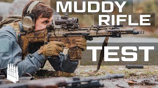 Muddy Rifle Test AK AR15 SCAR FAL etc [upl. by Enalahs567]