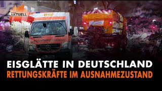 Eisglätte in Deutschland Ausnahmezustand bei Rettungskräften [upl. by Nwatna561]