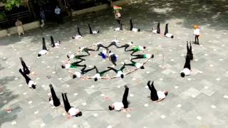 YOGA Performance by students of Guru Nanak Public School Punjabi Bagh on Independence Day [upl. by Bonnell432]