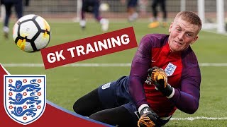 Goalkeeper Training LongRange strikes with Hart Pickford Forster amp Butland  Inside Training [upl. by Carling]