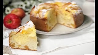 TORTA DI MELE E CREMA PASTICCERA  RICETTA SENZA BURRO SENZA OLIO [upl. by Arturo]