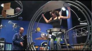 Human gyroscope at Science North  Sudbury News [upl. by Tade484]