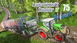 LS17 Forst 75  Mit Schleppstange und 20 Anhängern durch den Wald I LANDWIRTSCHAFTSSIMULATOR 17 [upl. by Nnarual]