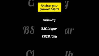 previous year question paper Chemistry BSC 1st year Chem 101th hpu exam viralshorts viralvideo [upl. by Innavoj]