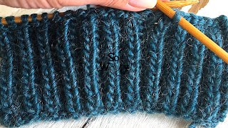 How to knit the Fishermans Rib using knit stitches only No purling Onerow repeat  So Woolly [upl. by Jeffers]