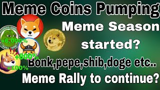 Meme Coins RallyMeme season Started del zero Big news for meme coins holders PEPESHIBFLOKI PUMP [upl. by Llyrat725]