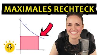 Extremwertaufgaben – Maximaler Flächeninhalt Rechteck unter Funktion [upl. by Pontone]
