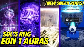 Every Sols RNG Eon 1 potential aura and NEW SNEAK PEAKS Whitelisted auras [upl. by Tod]