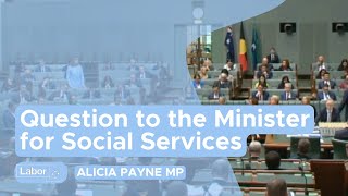 12 September 2024  Question to the Minister for Social Services [upl. by Einaej940]