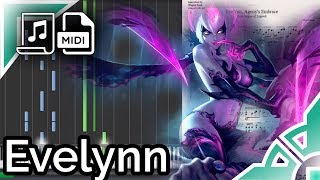 Evelynn login theme  League of Legends Synthesia Piano Tutorial [upl. by Meghan]